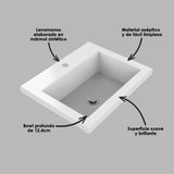 Kit Mueble con Lavamanos Oslo Blanco y Marfil 61.8x47.4cm Individual con Dos Cajones