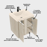 Kit Mueble Calder con Lavamanos Siena Soder Mali y Marfil 123.4x47.6cm Dobles con Un Cajón