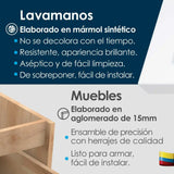 Kit Mueble con Lavamanos Siena Mitte Tambo y Marfil 123.4x47.6cm Dobles con Un Cajón