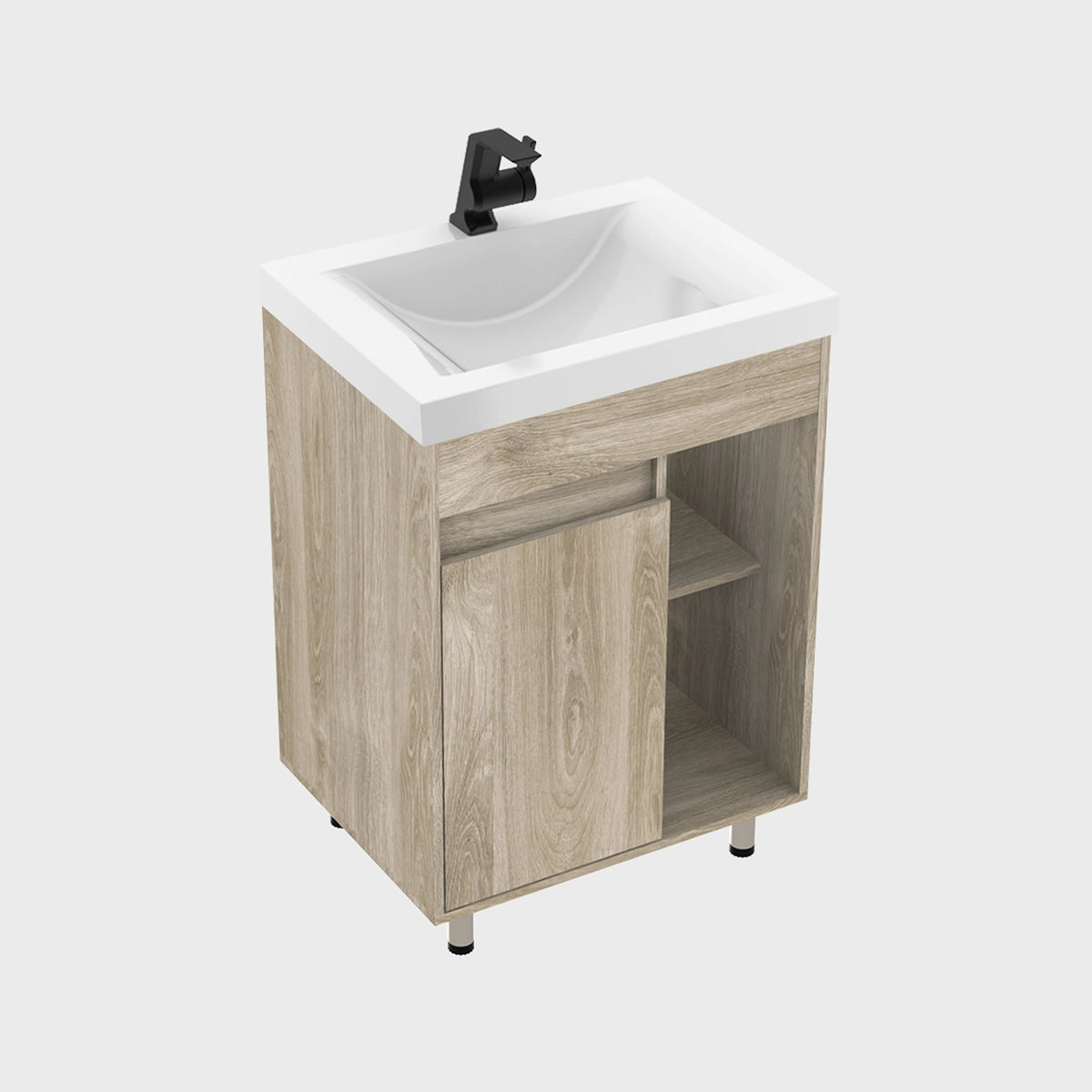 Kit Mueble con Lavamanos Siena Nardo y Marfil 61.8x47.4cm Individual con Dos Cajones