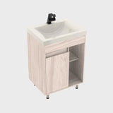 Kit Mueble con Lavamanos Siena Soder Mali y Marfil 61.8x47.4cm Individual con Dos Cajones