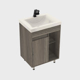 Kit Mueble con Lavamanos Siena Mitte Tambo y Marfil 61.8x47.4cm Individual con Dos Cajones