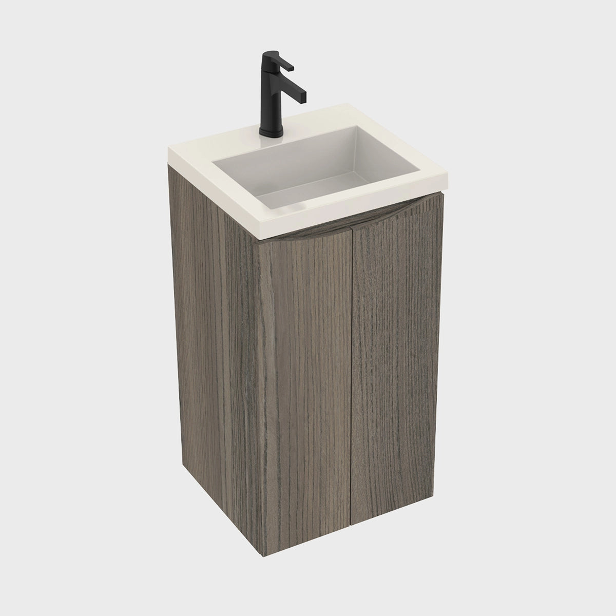 Kit Mueble con Lavamanos Siena Mitte Tambo y Marfil 46.8x42.4cm Individual con Dos Cajones