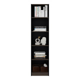 Estante Home E2 Wengue y Milan 45x180.6cm Rectangular con Cinco Compartimientos y con Cuatro Entrepaños