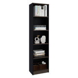 Estante Home E2 Wengue y Milan 45x180.6cm Rectangular con Cinco Compartimientos y con Cuatro Entrepaños