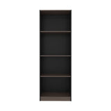 Estante Home E1 Wengue y Milan 62.8x180.6cm Rectangular con Cuatro Compartimientos y con Tres Entrepaños