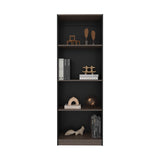Estante Home E1 Wengue y Milan 62.8x180.6cm Rectangular con Cuatro Compartimientos y con Tres Entrepaños
