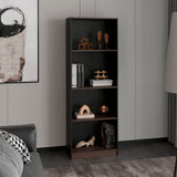 Estante Home E1 Wengue y Milan 62.8x180.6cm Rectangular con Cuatro Compartimientos y con Tres Entrepaños