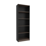 Estante Home E3 Wengue y Milan 62.8x180.6cm Rectangular con Cinco Compartimientos y con Cuatro Entrepaños