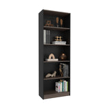 Estante Home E3 Wengue y Milan 62.8x180.6cm Rectangular con Cinco Compartimientos y con Cuatro Entrepaños