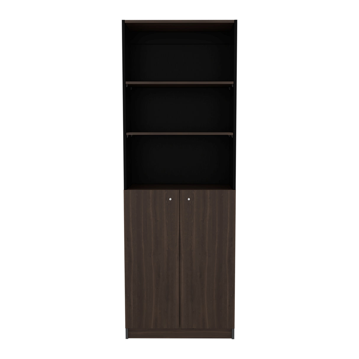 Estante Home E4 Wengue y Milan 62.8x180.6cm Rectangular con Tres Compartimientos y con Tres Entrepaños