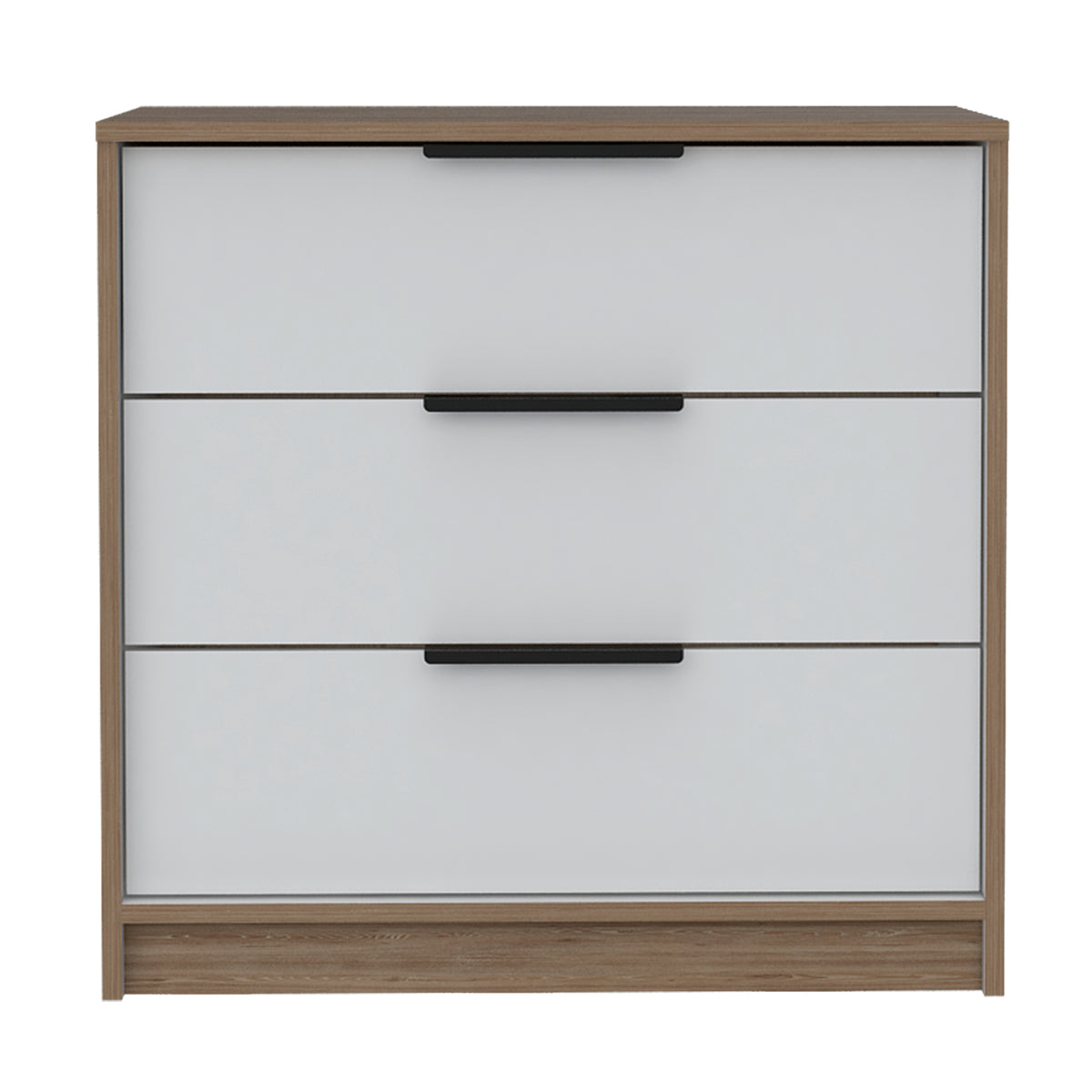 Cómoda Kaia Miel y Blanco 70x68.7cm de Tres Hileras con Tres Cajones