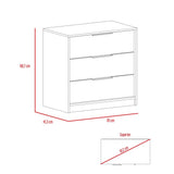 Cómoda Kaia Miel y Blanco 70x68.7cm de Tres Hileras con Tres Cajones