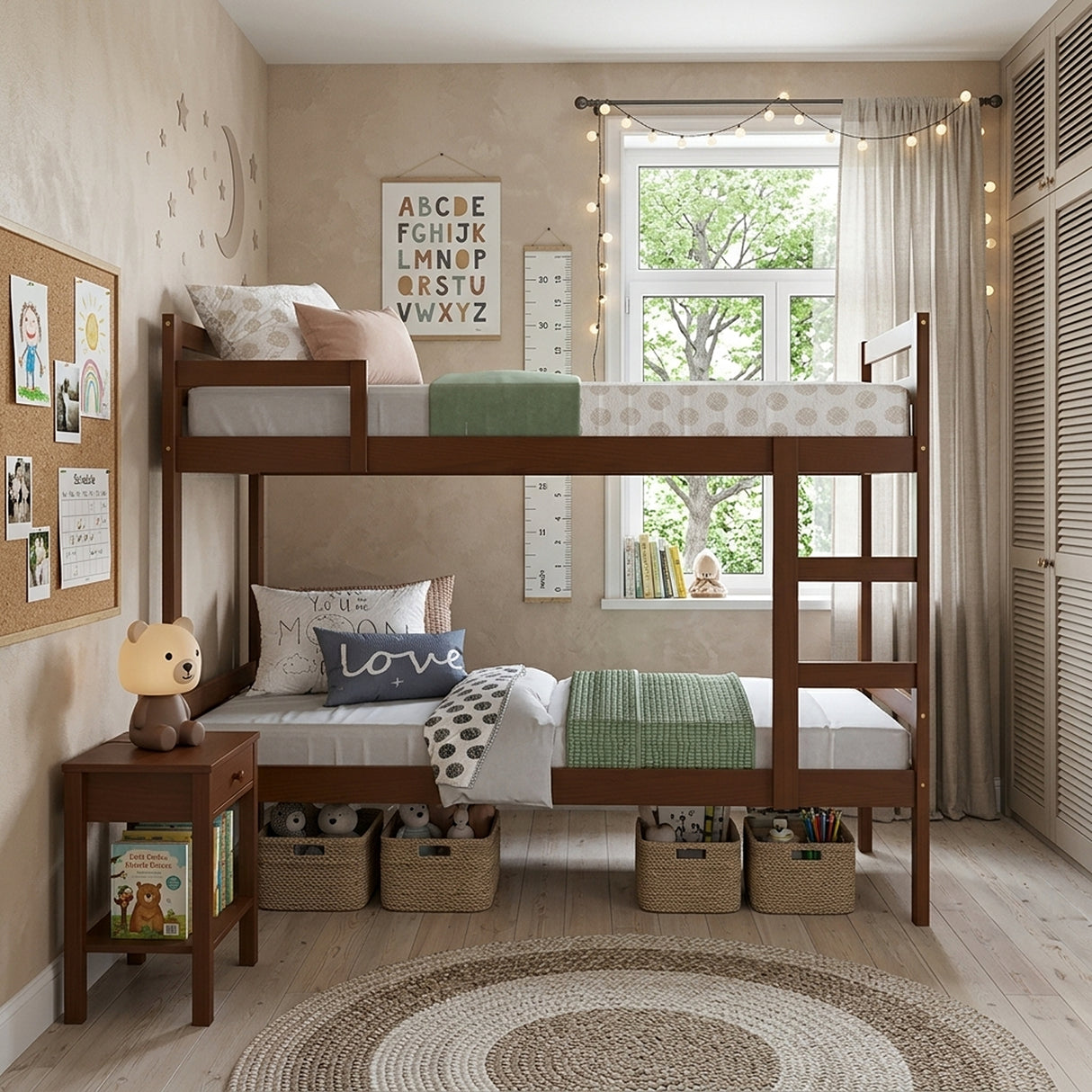 Camarote Genova Castaño 195x145cm para Colchones Sencillo 90 X 190 Cm de Madera Aglomerada y con Cabecero
