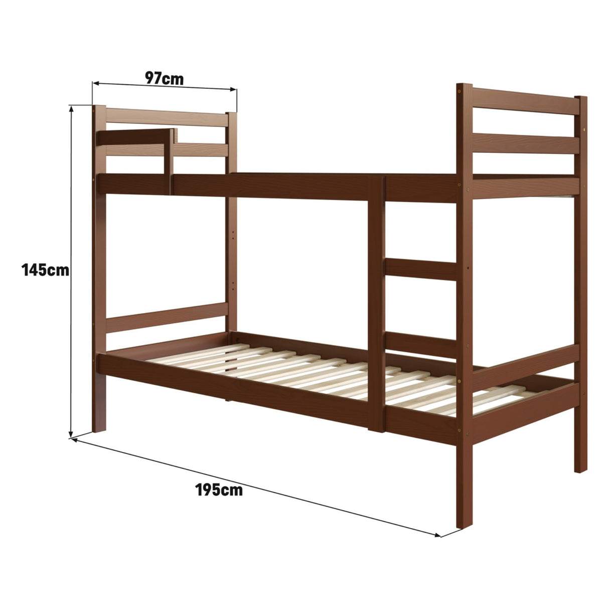 Camarote Genova Castaño 195x145cm para Colchones Sencillo 90 X 190 Cm de Madera Aglomerada y con Cabecero