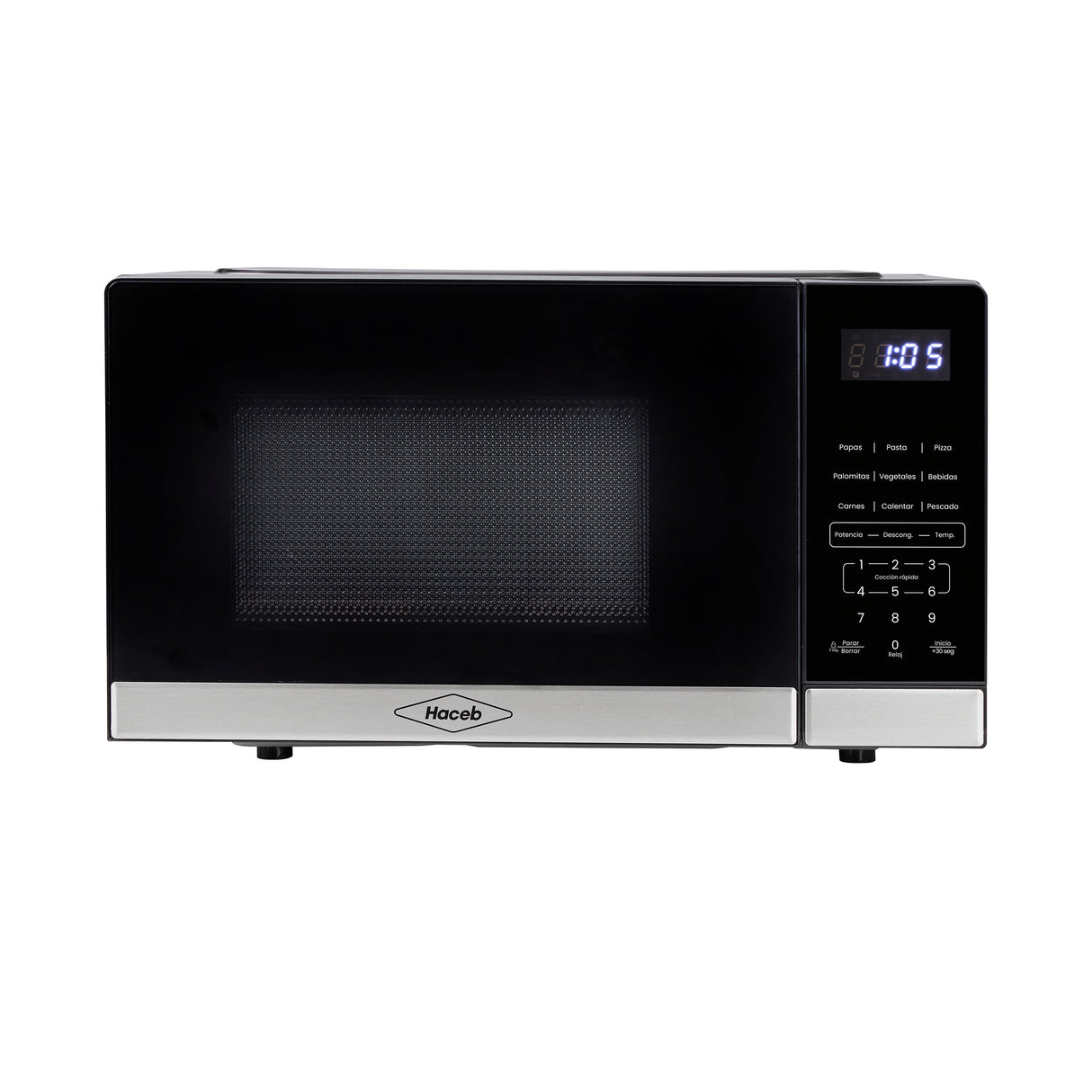 Horno Microondas Haceb Tipo Push Negro 46x26cm de 20 Litros 120 Voltios con Ocho Funciones Preconfiguradas