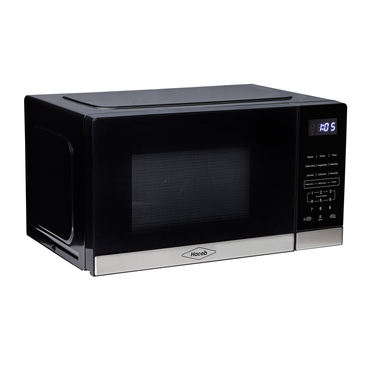 Horno Microondas Haceb Tipo Push Negro 46x26cm de 20 Litros 120 Voltios con Ocho Funciones Preconfiguradas