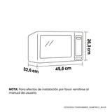 Horno Microondas Haceb Tipo Push Inox 46x26cm de 20 Litros 120 Voltios con Ocho Funciones Preconfiguradas
