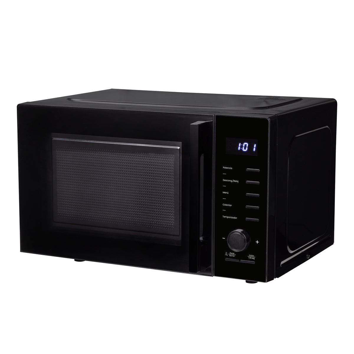 Horno Microondas Haceb de Perilla Negro 54x29cm de 25 Litros 120 Voltios con Ocho Funciones Preconfiguradas