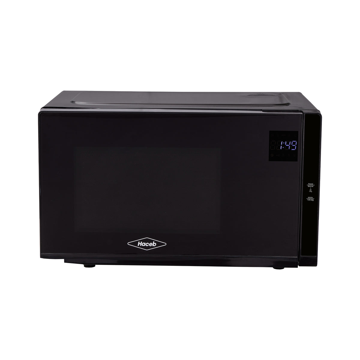 Horno Microondas Haceb Negro 48x29cm de 25 Litros 120 Voltios con Ocho Funciones Preconfiguradas y con Grill