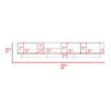 Rack de TV Maldivas Avellana y Wengue 230x40cm para TV Hasta 85" Pulgadas con Dos Compartimientos