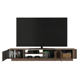 Rack de TV Maldivas Avellana y Wengue 230x40cm para TV Hasta 85" Pulgadas con Dos Compartimientos