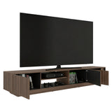 Rack de TV Maldivas Avellana y Wengue 230x40cm para TV Hasta 85" Pulgadas con Dos Compartimientos