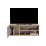 Rack de TV Noah Fresno Europeo y Capri 120x44cm para TV Hasta 50" Pulgadas con Tres Compartimientos y con Ranura para Cables