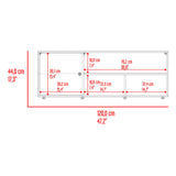 Rack de TV Noah Fresno Europeo y Capri 120x44cm para TV Hasta 50" Pulgadas con Tres Compartimientos y con Ranura para Cables