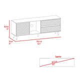 Rack de TV Salem Fresno Europeo y Wengue 158.4x58.4cm para TV Hasta 65" Pulgadas con Dos Cajones y con Ranura para Cables