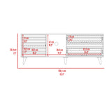 Rack de TV Salem Fresno Europeo y Wengue 158.4x58.4cm para TV Hasta 65" Pulgadas con Dos Cajones y con Ranura para Cables