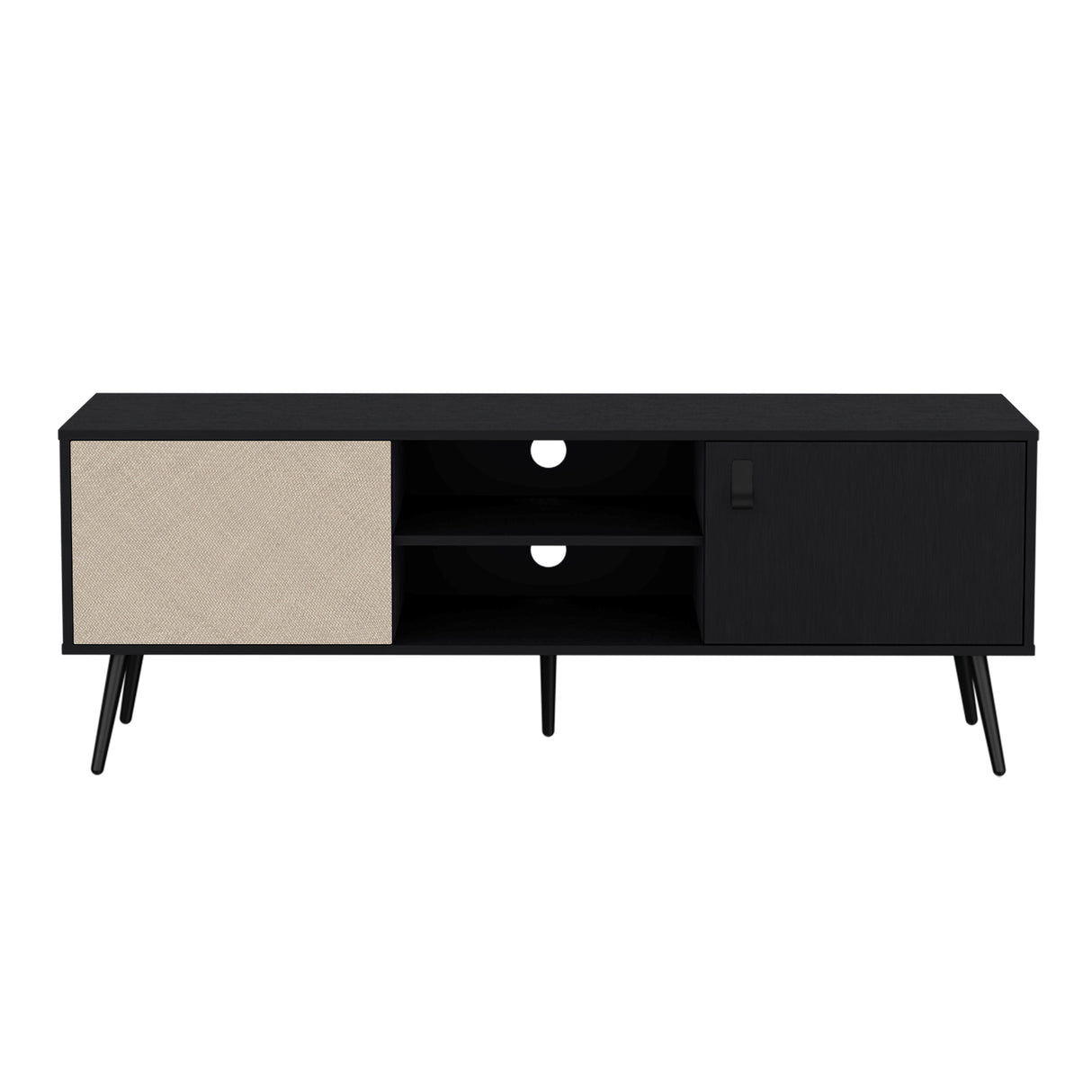 Rack de TV Funes Wengue 150x55cm para TV Hasta 65" Pulgadas con Dos Compartimientos y con Ranura para Cables