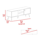 Rack de TV Funes Wengue 150x55cm para TV Hasta 65" Pulgadas con Dos Compartimientos y con Ranura para Cables