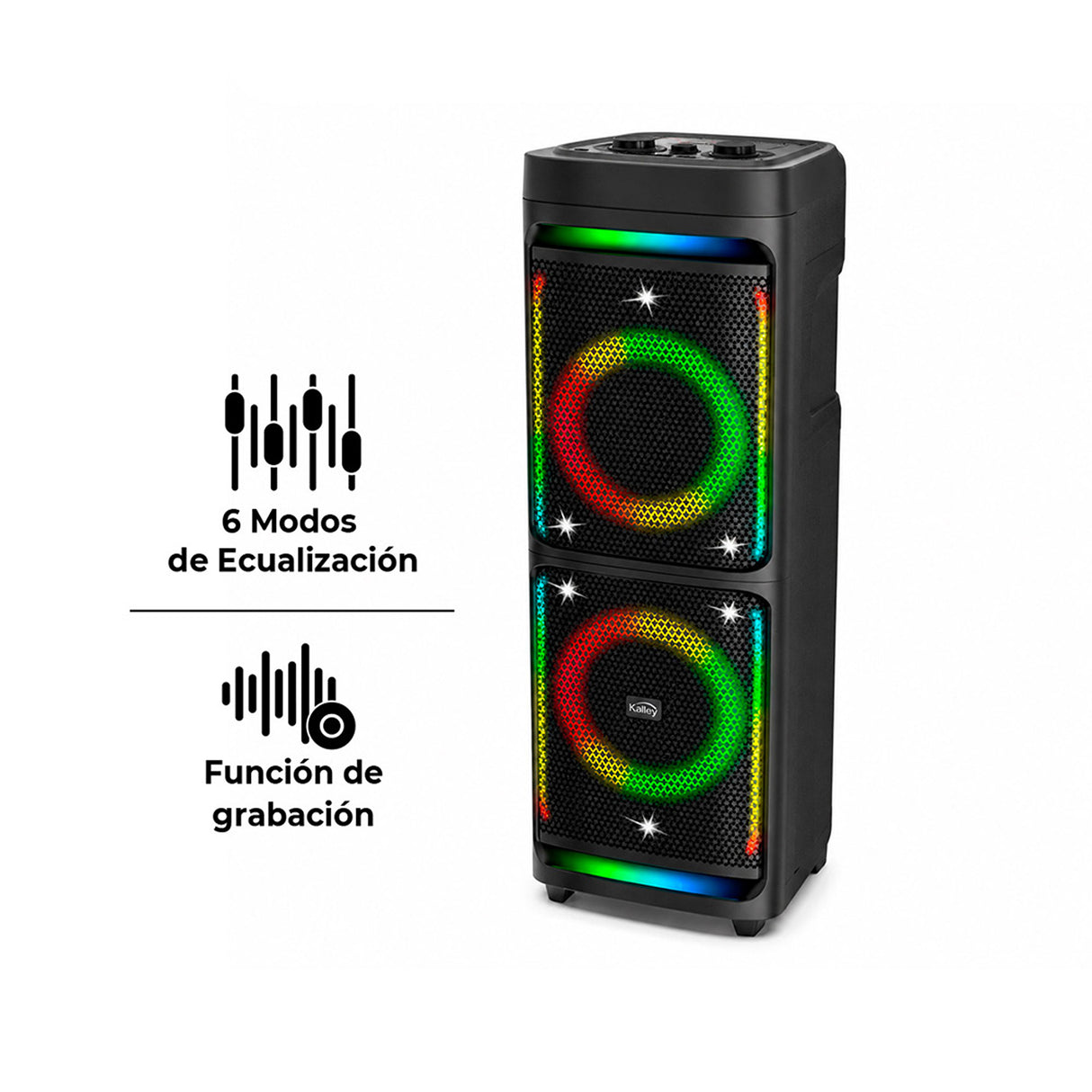 Torre de Sonido Kalley Negro Mate 37.4x100.1cm con Control Remoto