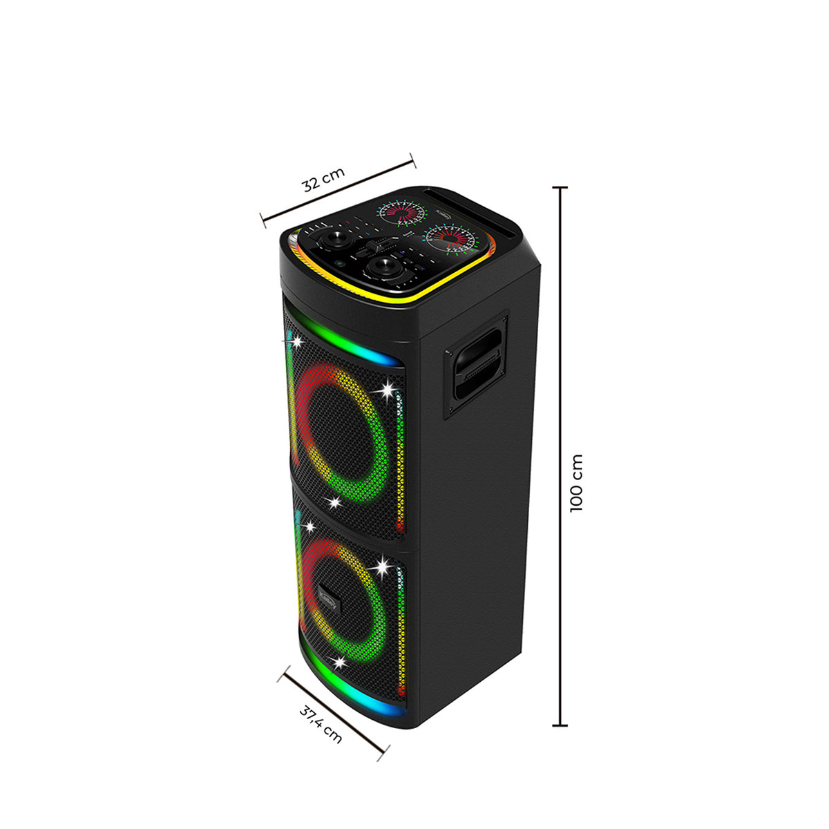 Torre de Sonido Kalley Negro Mate 37.4x100.1cm con Control Remoto