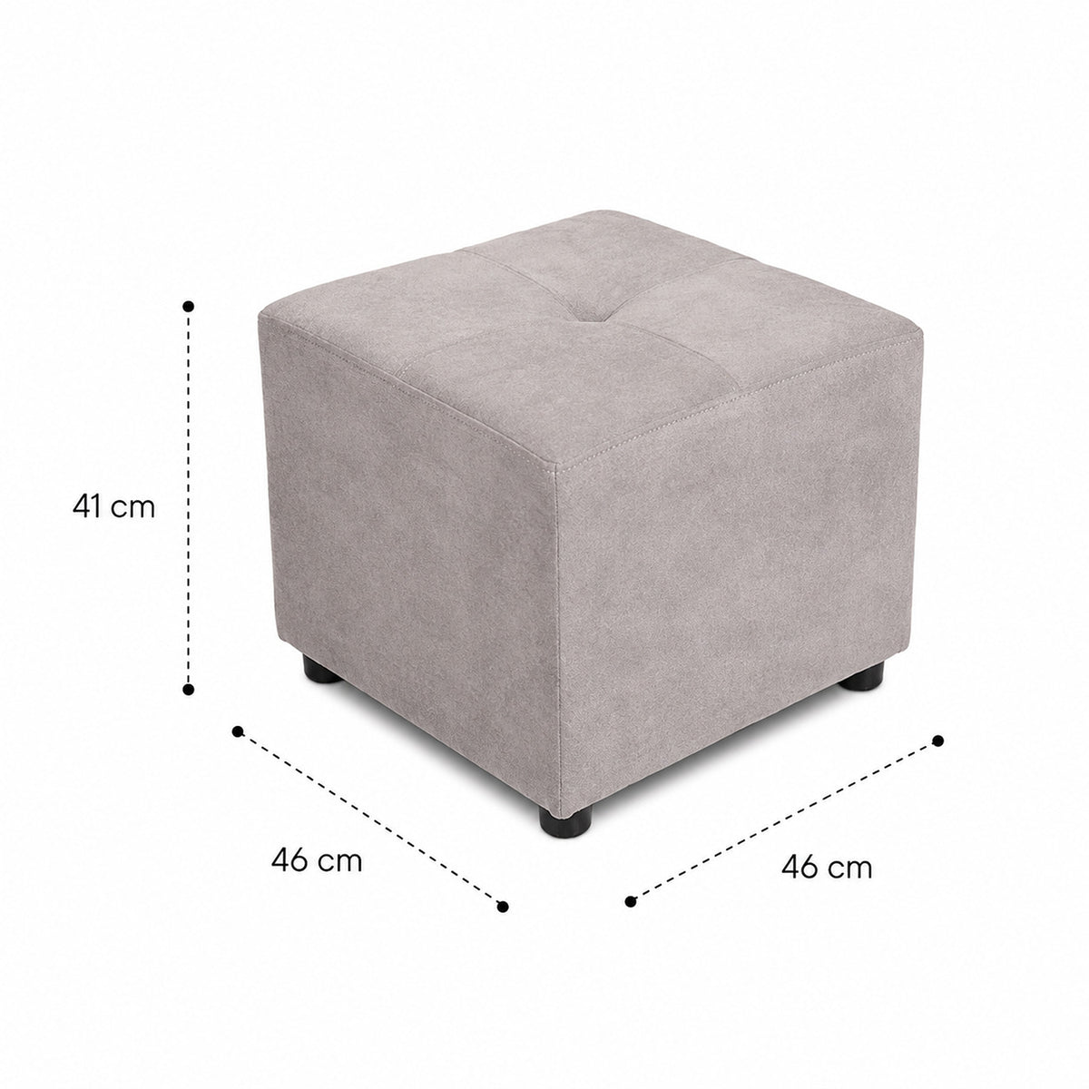 Puff Valencia Plata 46x41cm de Un Puesto Antifluido sin Apoya Brazos
