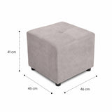 Puff Valencia Plata 46x41cm de Un Puesto Antifluido sin Apoya Brazos