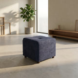 Puff Valencia Azul 46x41cm de Un Puesto Antifluido sin Apoya Brazos