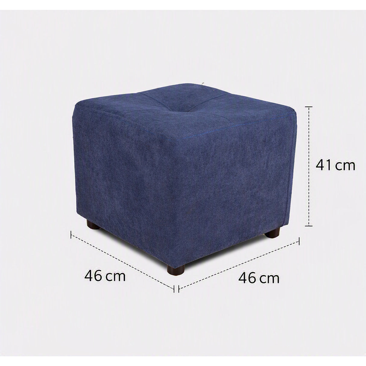 Puff Valencia Azul 46x41cm de Un Puesto Antifluido sin Apoya Brazos