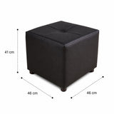 Puff Valencia Negro 46x41cm de Un Puesto Antifluido sin Apoya Brazos