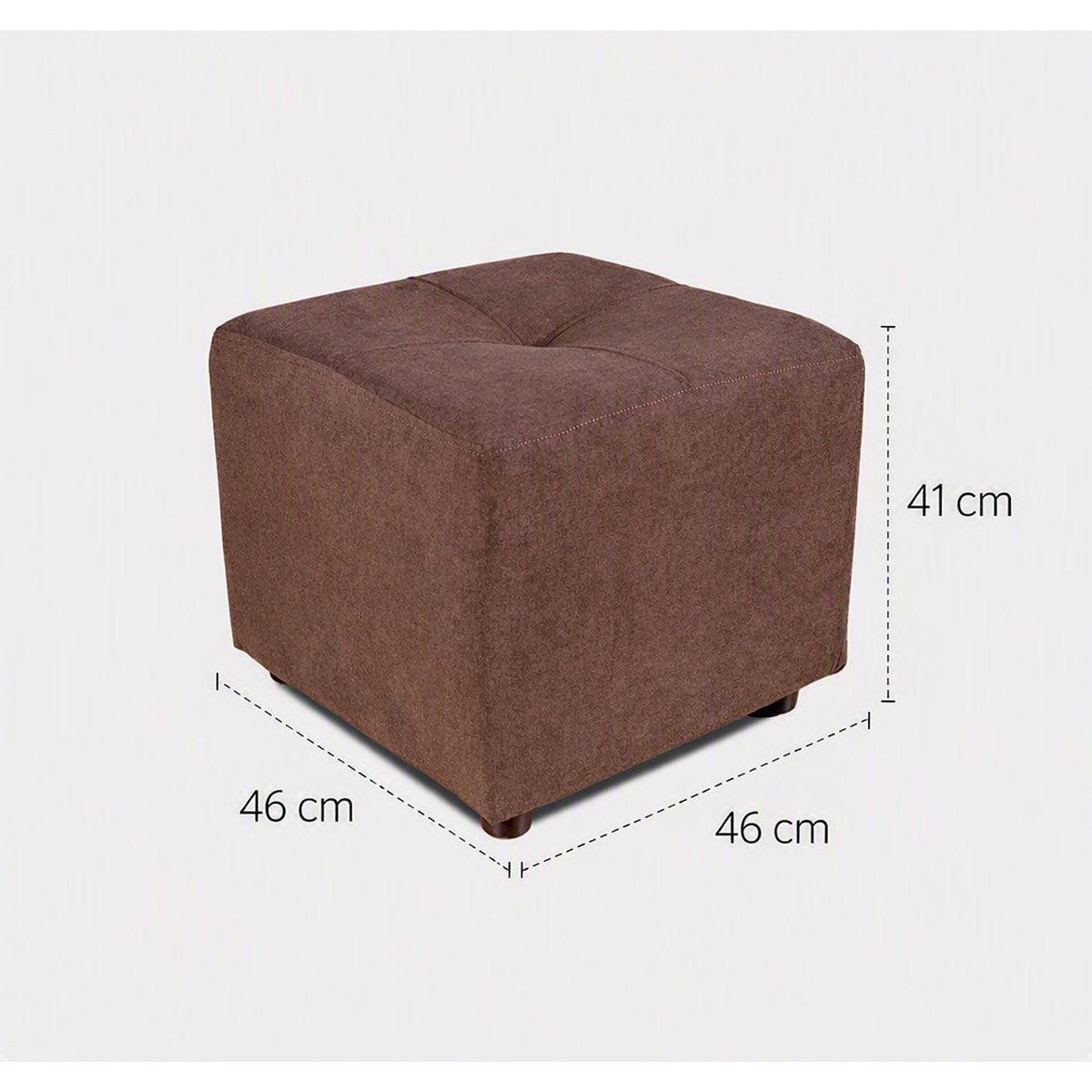Puff Valencia Chocolate 46x41cm de Un Puesto Antifluido sin Apoya Brazos