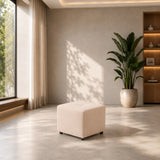 Puff Valencia Marfil 46x41cm de Un Puesto Antifluido sin Apoya Brazos