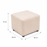 Puff Valencia Marfil 46x41cm de Un Puesto Antifluido sin Apoya Brazos