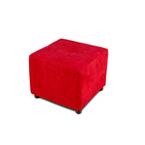 Puff Valencia Rojo 46x41cm de Un Puesto Antifluido sin Apoya Brazos