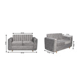 Sofá Sevilla Gris 80x80cm de Dos Puestos Antifluido con Apoya Brazos