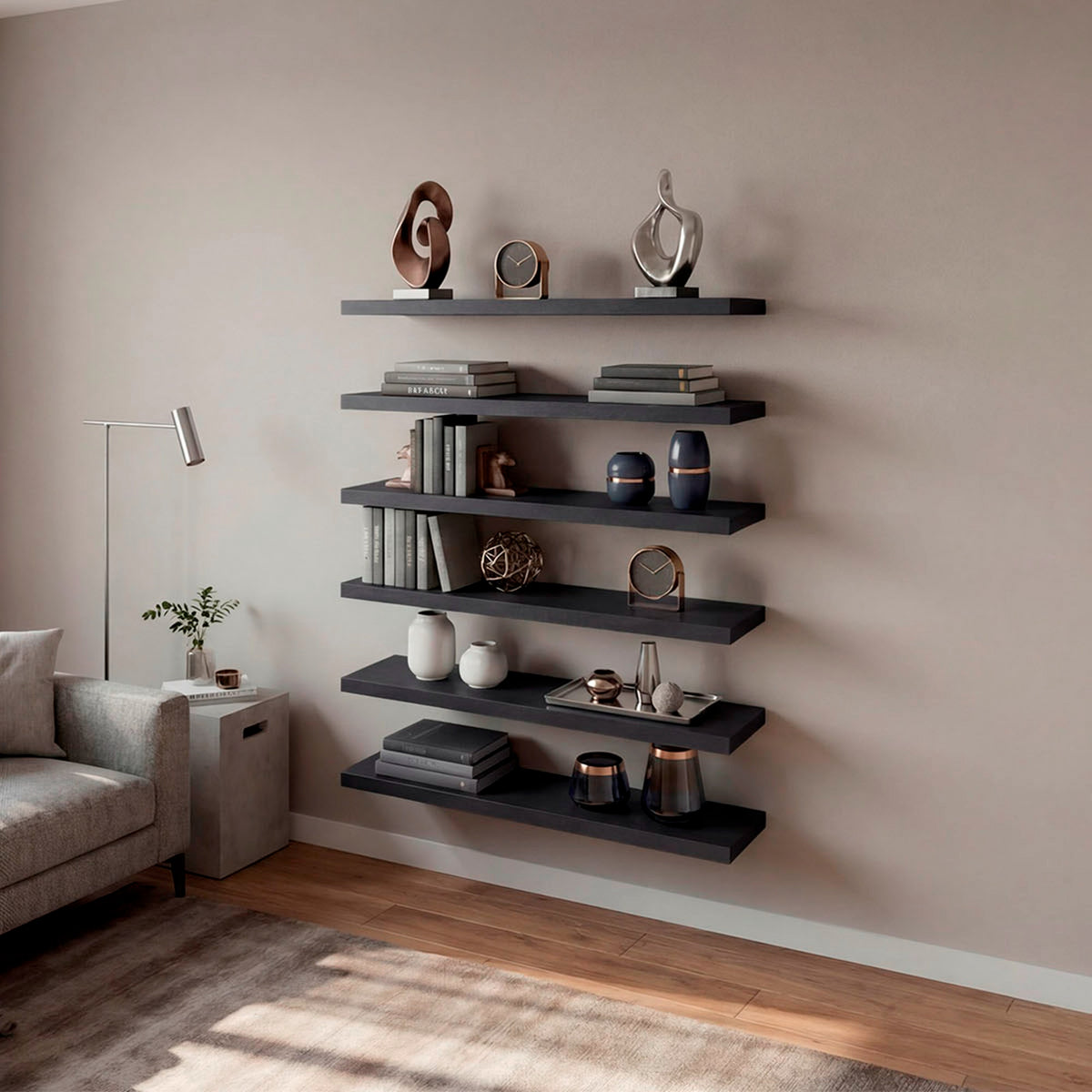Set de 2 Repisas Shelf Wengue 106.7x3.8cm Rectangulares