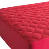 Protector de Colchón Transpirable Rojo para Colchón Sencillo 100 X 190 Cm Acolchado 300 Hilos