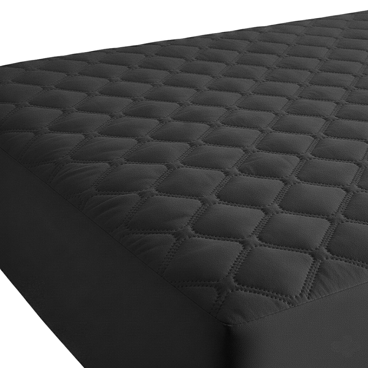 Protector de Colchón Transpirable Negro para Colchón Semidoble 120 X 190 Cm Acolchado 300 Hilos
