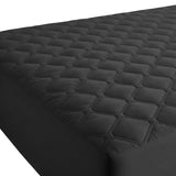 Protector de Colchón Transpirable Negro para Colchón Semidoble 120 X 190 Cm Acolchado 300 Hilos