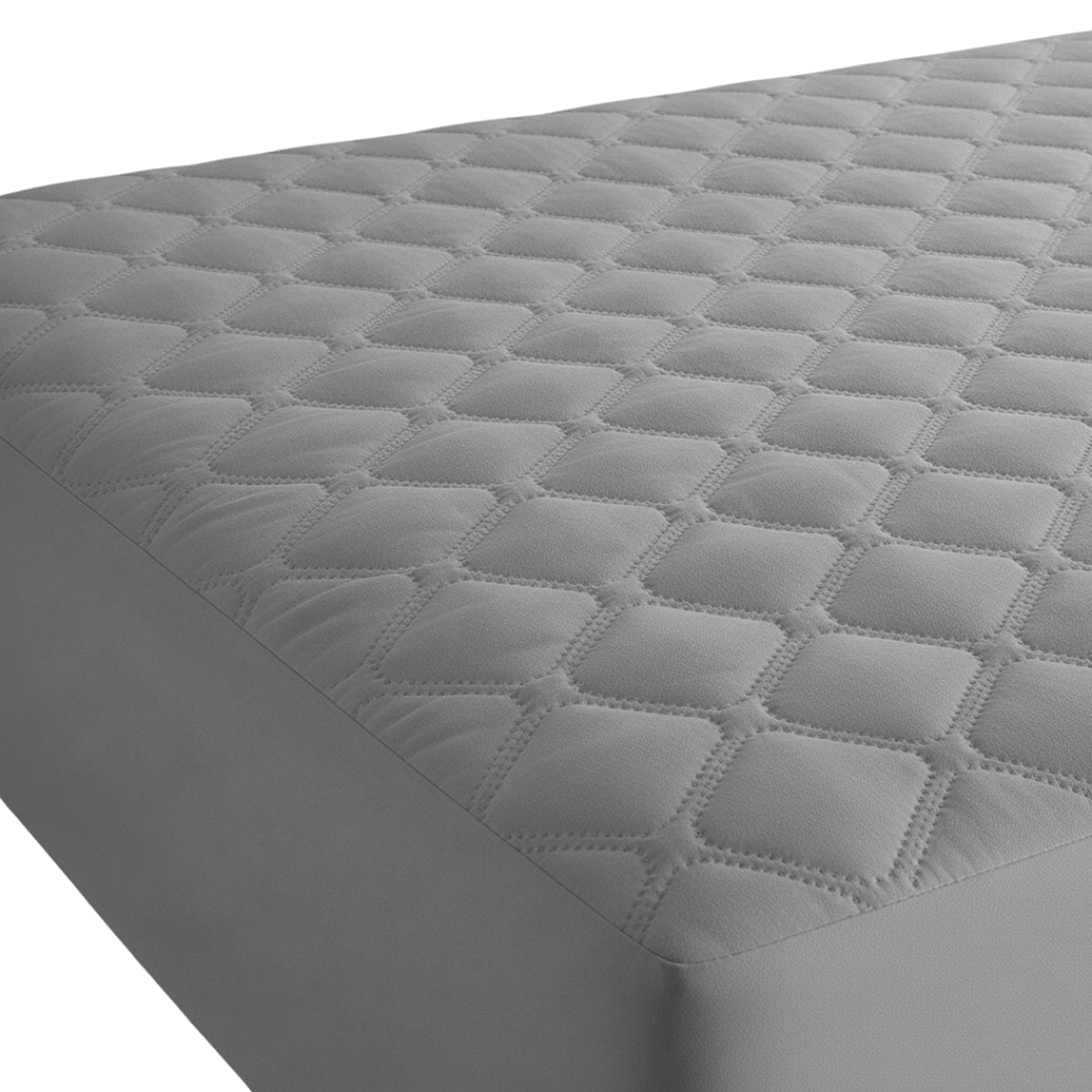 Protector de Colchón Transpirable Gris para Colchón Semidoble 120 X 190 Cm Acolchado 300 Hilos
